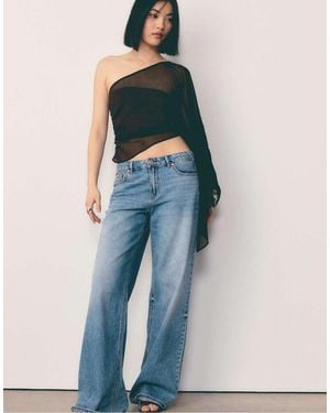 Stradivarius Asymmetric Cape - Blue