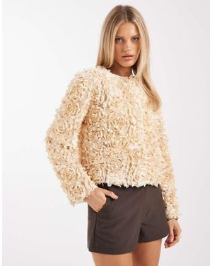 Miss Selfridge Petal Detail Jacket - Natural