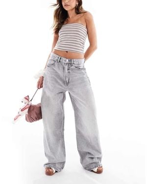 Stradivarius D88 baggy Jean - Grey