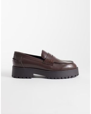 ASOS Penny Loafers Met Zool Met Profiel - Bruin