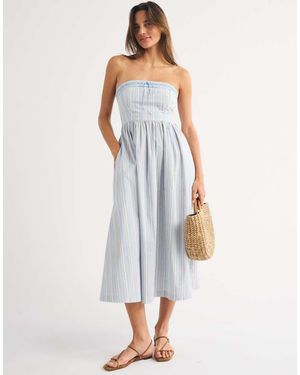 Abercrombie & Fitch Bandeau A Line Midi Dress - White