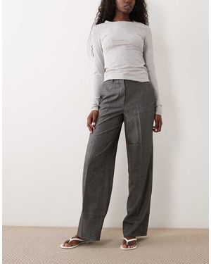Jdy Broek Met Hoge Taille En Rechte Pijpen - Grijs