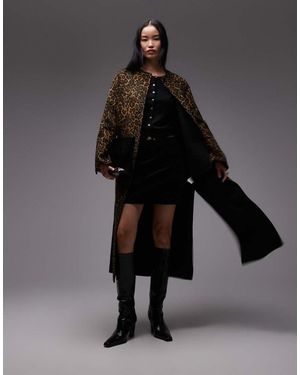 ARKET Double Wool Collarless Maxi Coat - Black