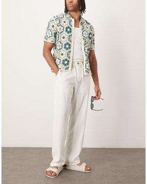 SELECTED Brody Loose Fit Linen Trouser - White