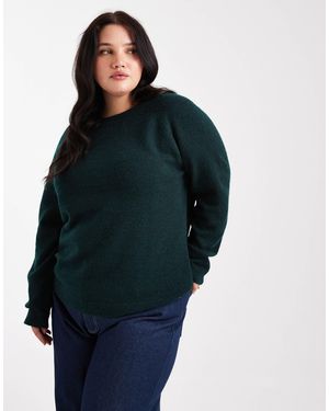 Pieces Plus Pieces Curve High Neck Sweater - Blue