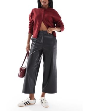 New Look Pu Patch Pocket Trousers - Red