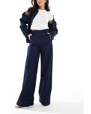 ASOS Jean ample doux épuré devant - moyen délavé - Bleu