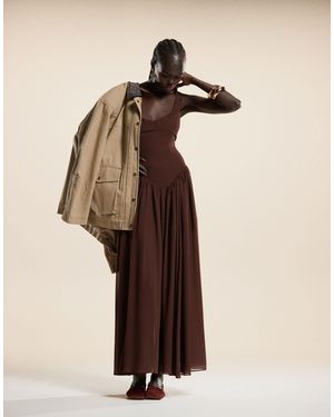 EVER NEW Dropped Hem Pleated Midaxi Dress - Natural