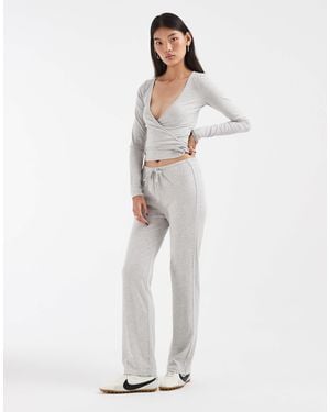 JJXX Co-ord Rib Wide Fit jogger - White