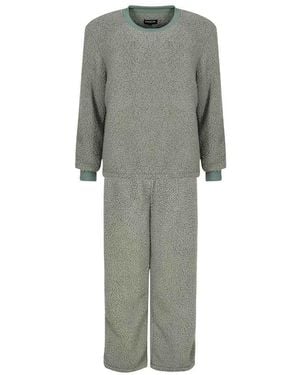 Loungeable Conjunto De Estar Por Casa De Jersey Y Pantalones Pernera Ancha De Borreguito De - Verde