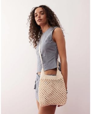 Weekday – schultertasche aus häkelware - Weiß