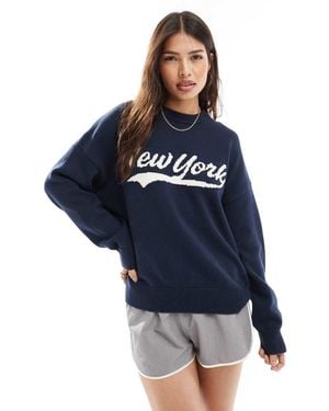 Cotton On Cotton On Seniors Graphic Crew Neck Jumper - Blue