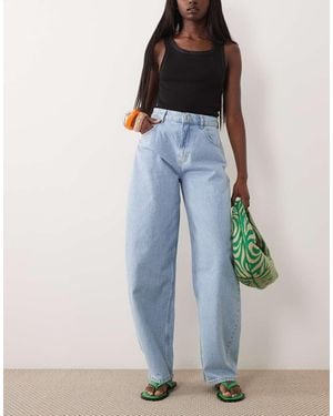 Miss Selfridge Barrel Leg Jean - Blue