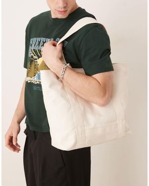 ASOS Tote bag en toile - écru - Noir