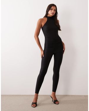 Ruched & Ready Jumpsuit Sagomata All'Americana Nera - Nero