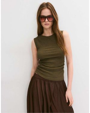 Stradivarius Gathered Texture T-shirt - Green