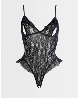 Ann Summers Extravaganza Crotchless Teddy Bodysuit - Black