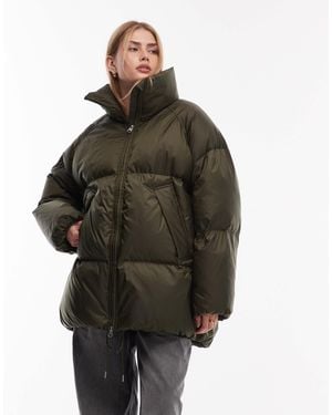 ARKET Down Puffer Long Line Jacket - Green