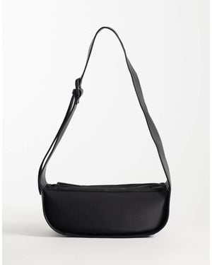 ASOS – knautschige schultertasche aus nylon - Schwarz