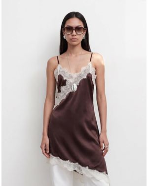 Noisy May – longline-oberteil aus satin - Schwarz