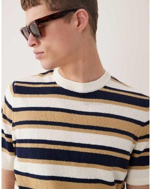 ASOS Short Sleeve Knit Boucle T-shirt - Natural