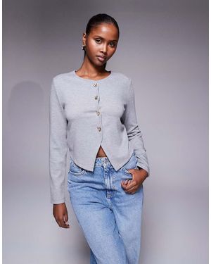 River Island Cárdigan Corto Con Botones En Forma De Corazón De - Azul