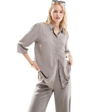 JDY Tall Chemise d'ensemble ample à manches 3/4 - taupe - Gris