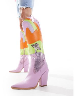 Public Desire Archer Novelty Western Boot - Pink
