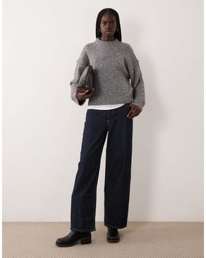 Miss Selfridge Crew Neck Slouch Jumper - Grey