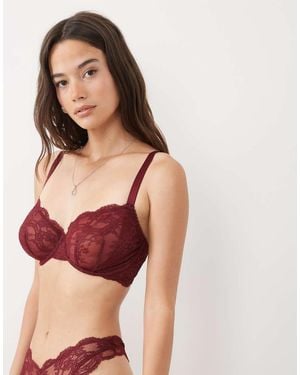 ASOS Fuller Bust Lola Lace Underwi Bra - Red
