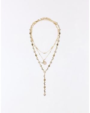 Bershka Pack Of 3 Pendant Necklaces - White