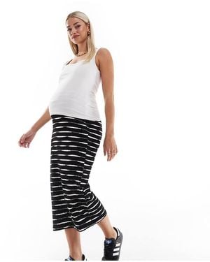 Mama.licious Mamalicious Maternity Jersey Midi Skirt - White