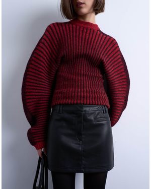 TOPSHOP Faux Leather Tailored Mini Skirt