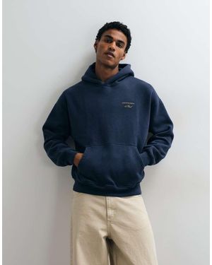 Abercrombie & Fitch Oversized Hoodie Met Scriptlogo - Blauw