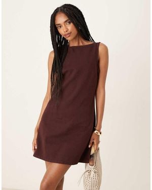 ASOS Denim Mini Shift Dress - Purple