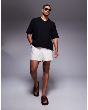 ADPT Oversized Knitted Split Neck Polo - Blue