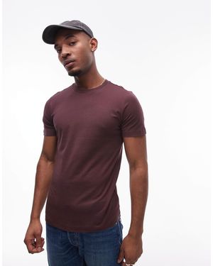 Mango – kurzärmliges basic-t-shirt - Lila