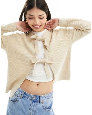 Pieces – wendbare strickjacke - Natur