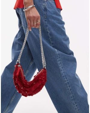 TOPSHOP Sian Sequin Embellished Shoulder Bag - Blue