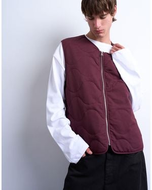 TOPMAN Onion Quilted Gilet - Purple