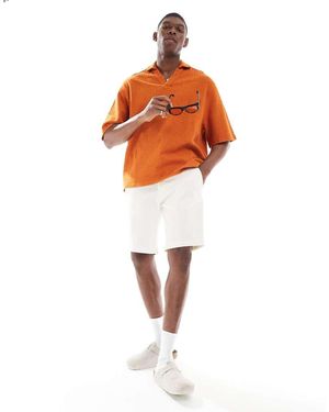 ASOS Camisa De Corte Cuadrado Extragrande Sin Aberturas De Croché De - Naranja