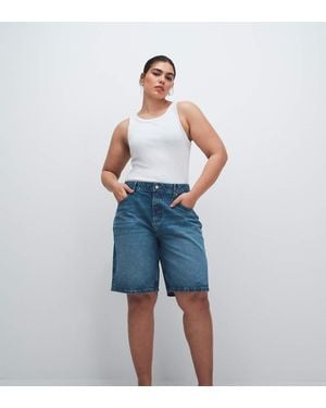 ASOS Asos Design Curve Denim Bermuda Short - Blue
