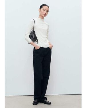 Mango High Neck Long Sleeve Top - White