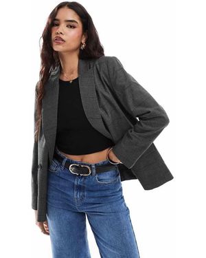 ASOS Blazer Doppiopetto A Quadri - Blu
