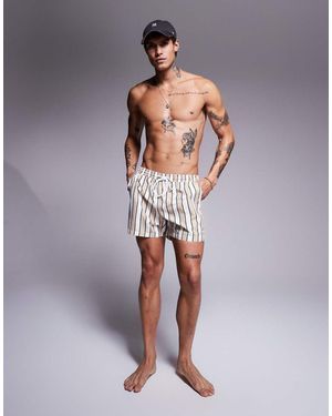 South Beach Pantaloncini Da Bagno Scuro A Righe - Grigio