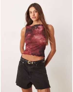 ASOS Wide Neck Mesh Tank Top - Red