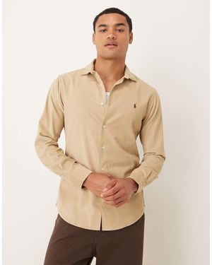 Polo Ralph Lauren Icon Logo Slim Fit Fine Cord Shirt - Natural