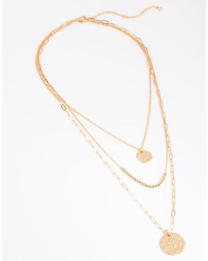 Lovisa Plated Disc & Ball Necklace Layered Necklace - White