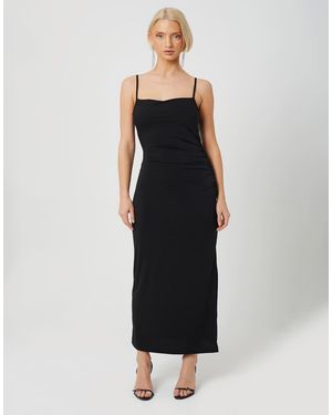 Brave Soul Strappy Square Neck Midi Dress - Black