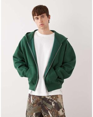Collusion Sudadera Con Capucha Y Cremallera De - Verde